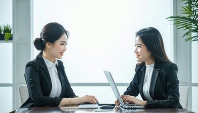 Ilustrasi konseling online antara konselor dan klien Ilustrasi konseling online antara konselor dan klien
